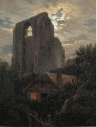 Carl Gustav Carus Ruine Eldena mit Hutte bei Greifswald im Mondschein USA oil painting artist
